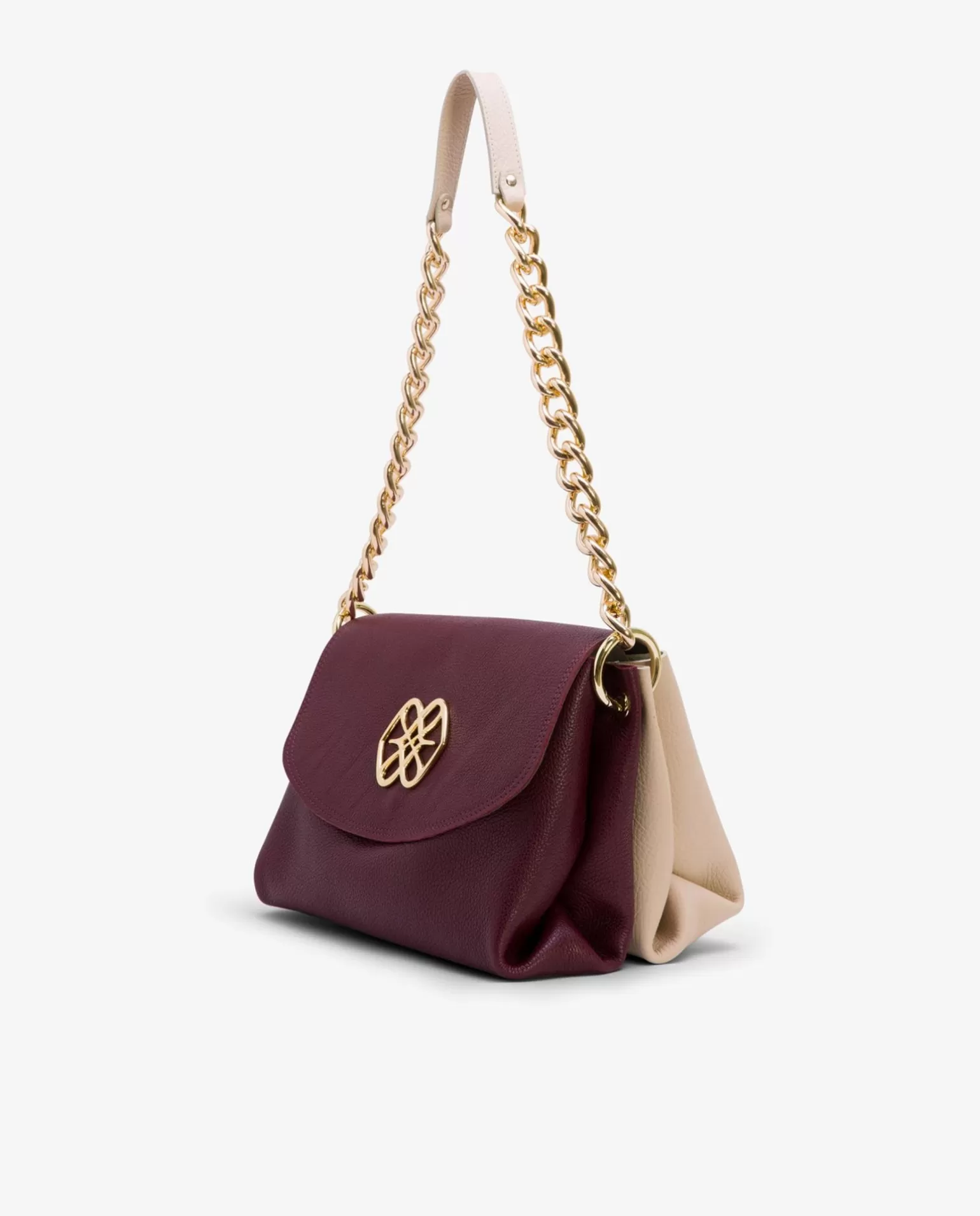 Mujer Cuplé Bolso Bicolor Napa Bugui Burdeos