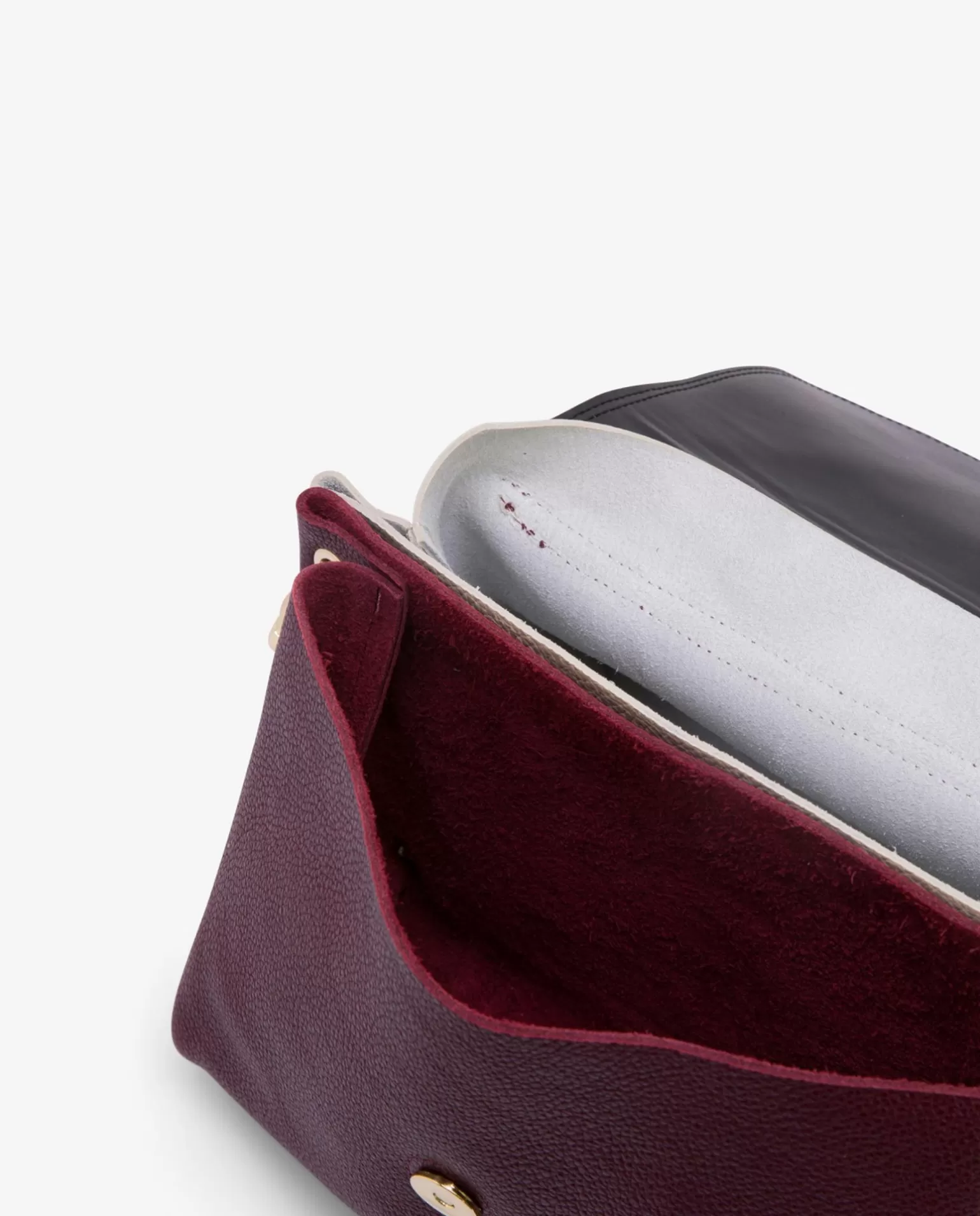 Mujer Cuplé Bolso Bicolor Napa Bugui Burdeos