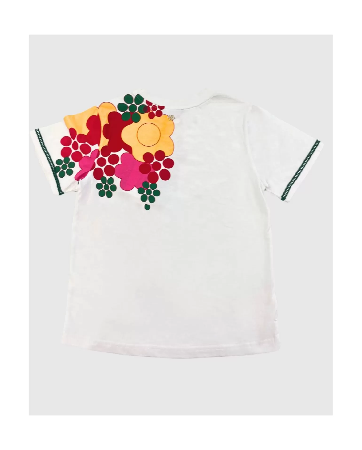 Mujer Cuplé Camiseta Flor Multicolor Algodon Blanco