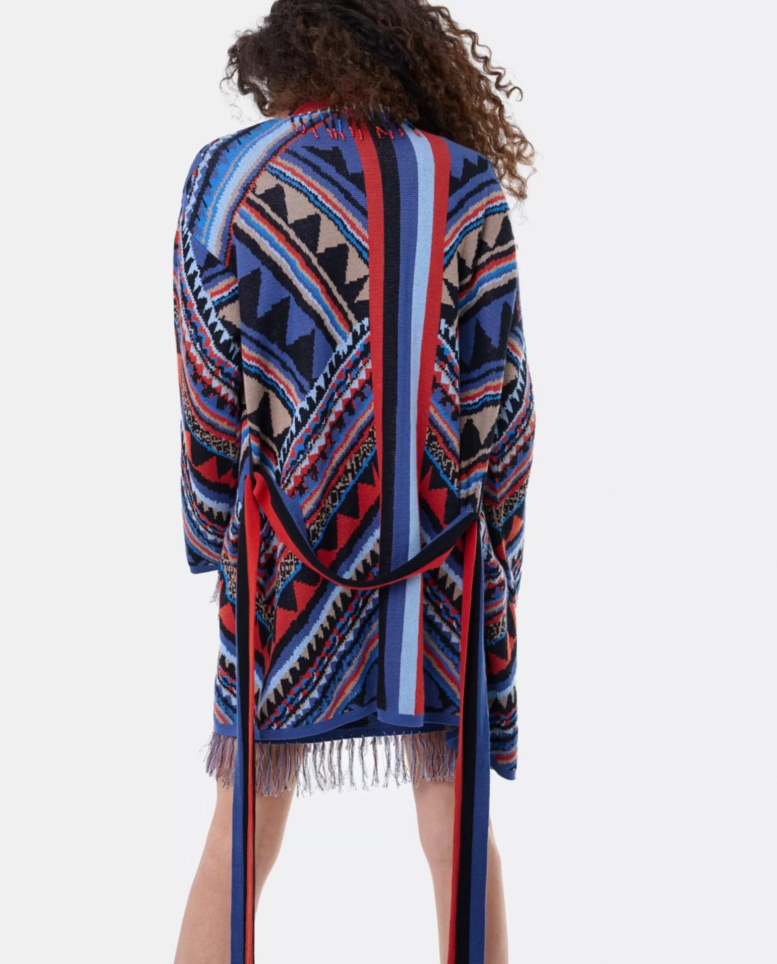 Mujer Cuplé Cardigan Etnico Punto Tricot Multicolor