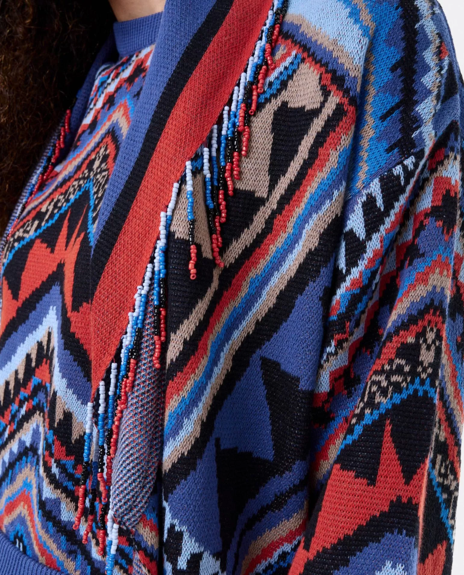 Mujer Cuplé Cardigan Etnico Punto Tricot Multicolor