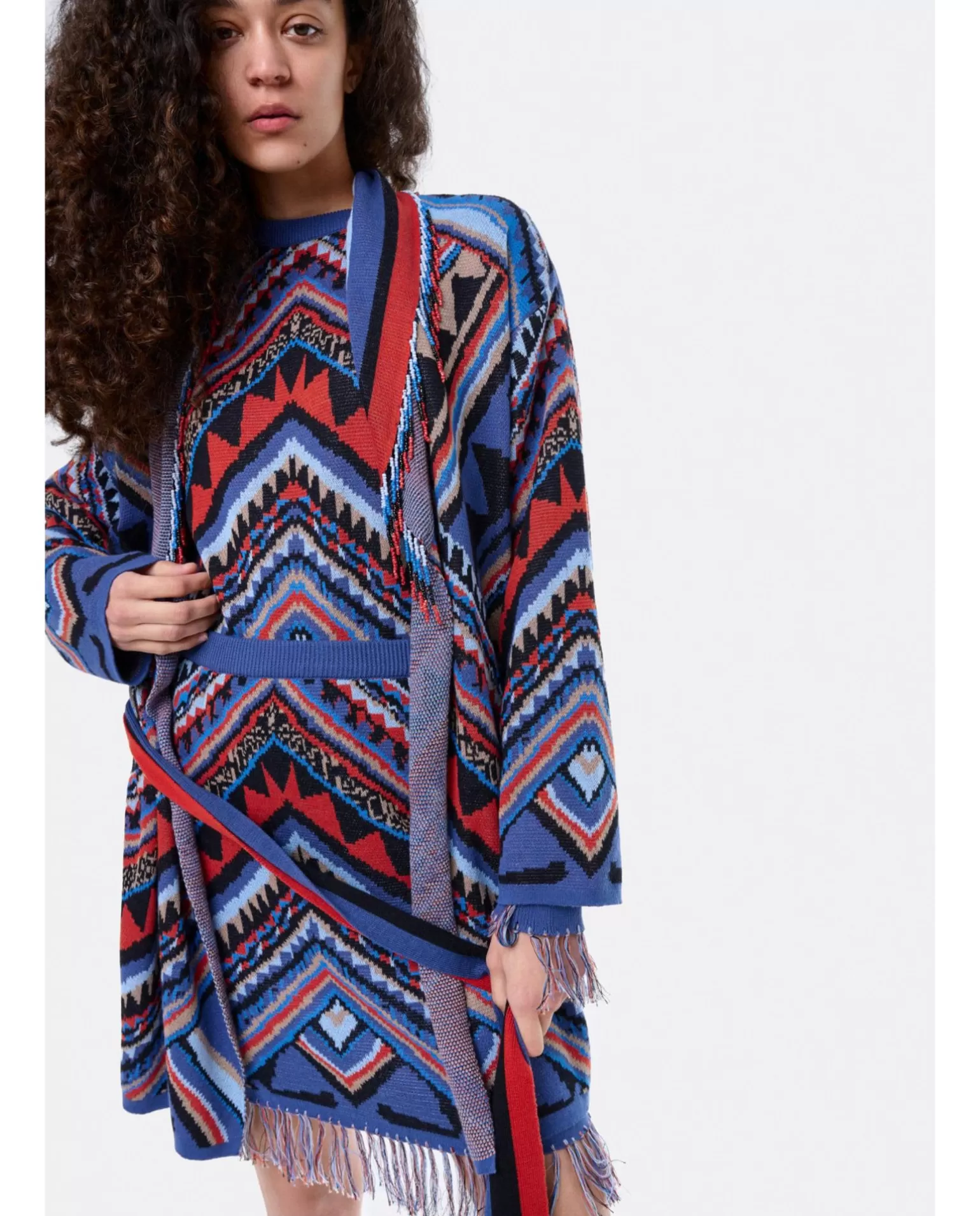 Mujer Cuplé Cardigan Etnico Punto Tricot Multicolor