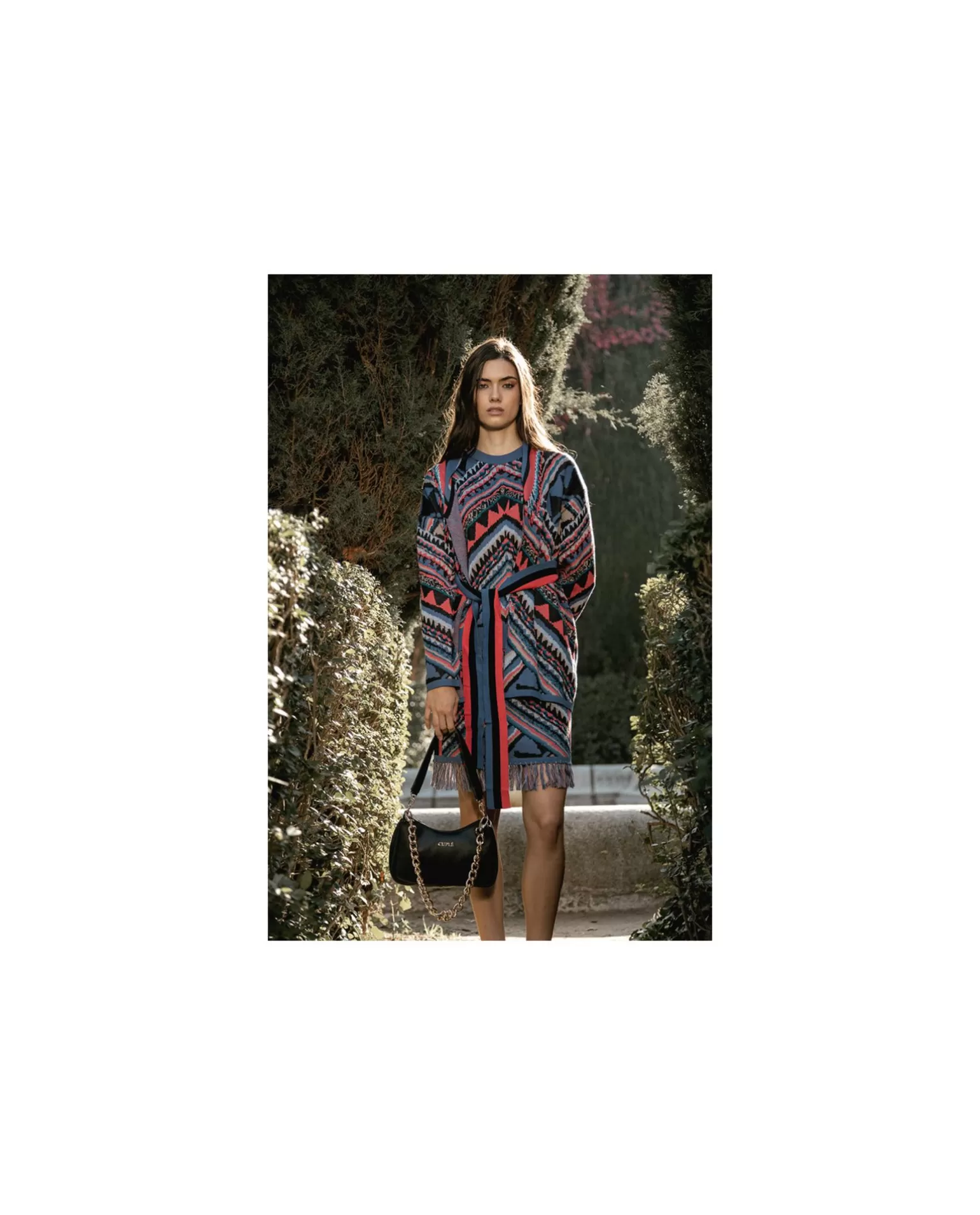 Mujer Cuplé Cardigan Etnico Punto Tricot Multicolor
