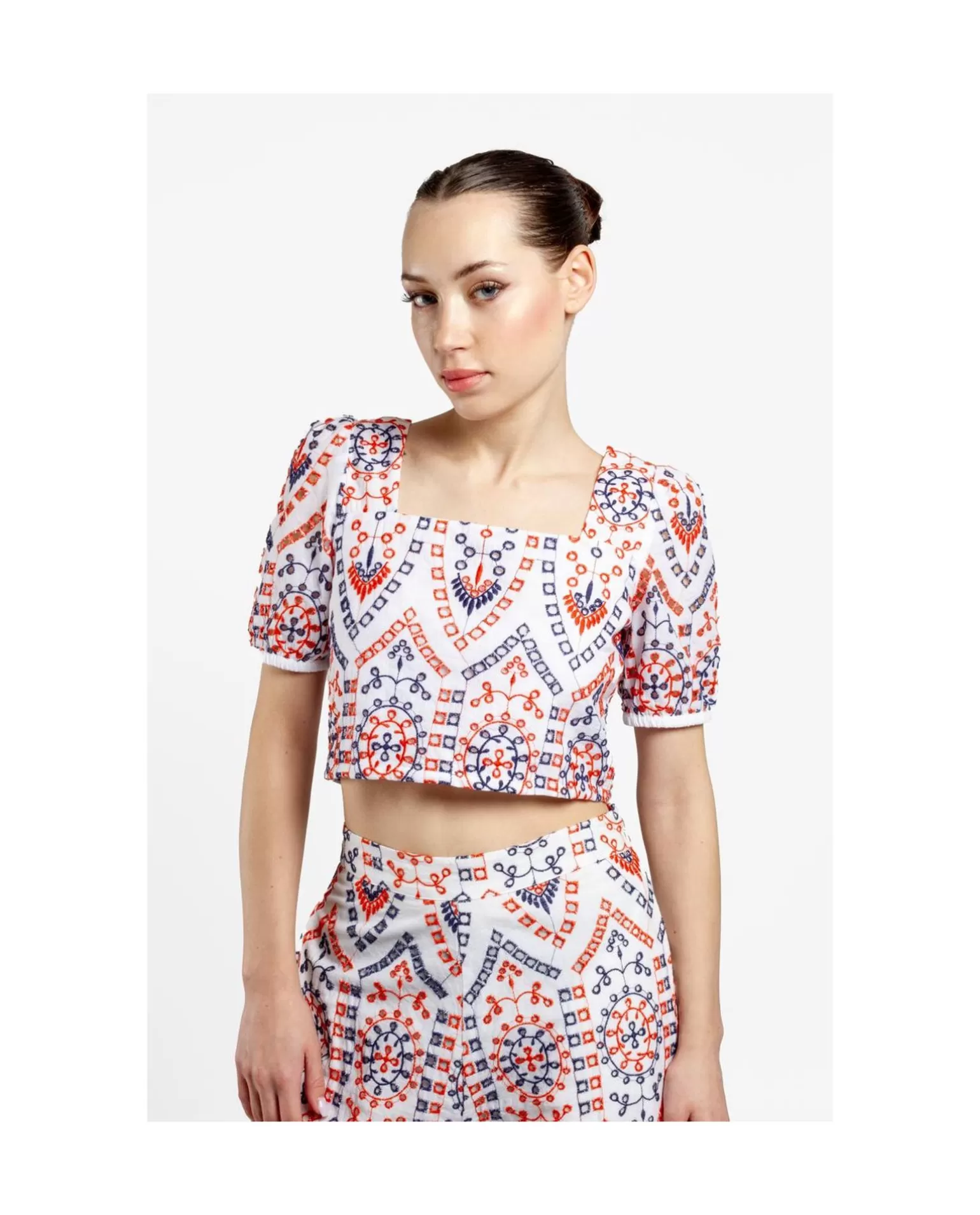 Mujer Cuplé Crop Top Manga Algodon Multicolor