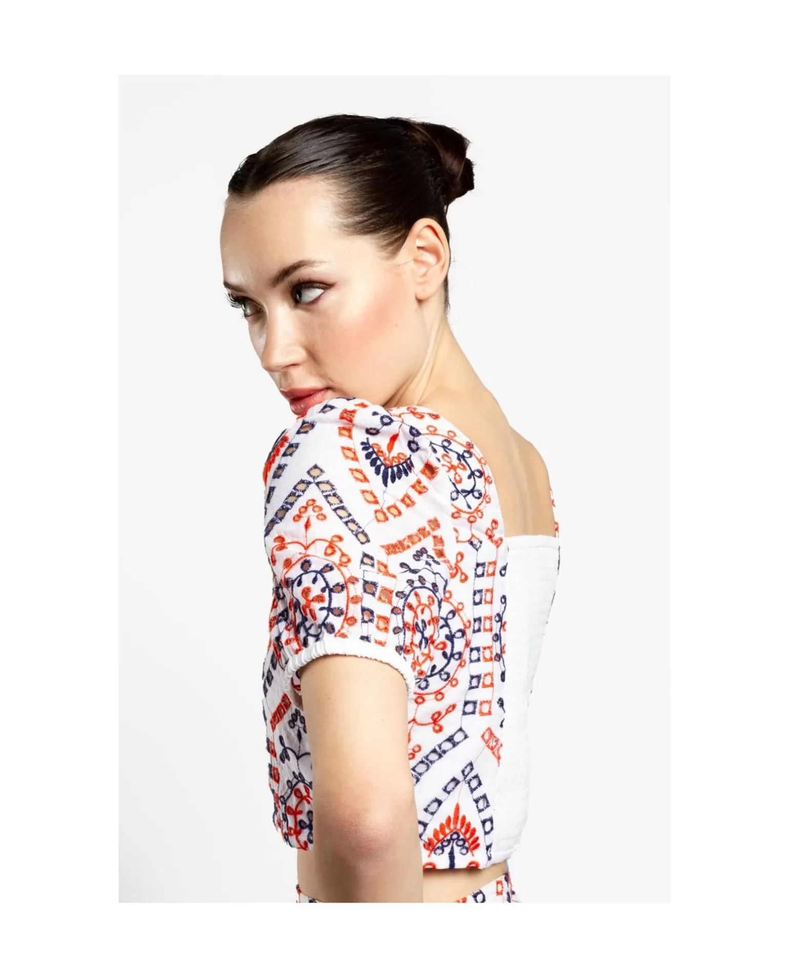 Mujer Cuplé Crop Top Manga Algodon Multicolor