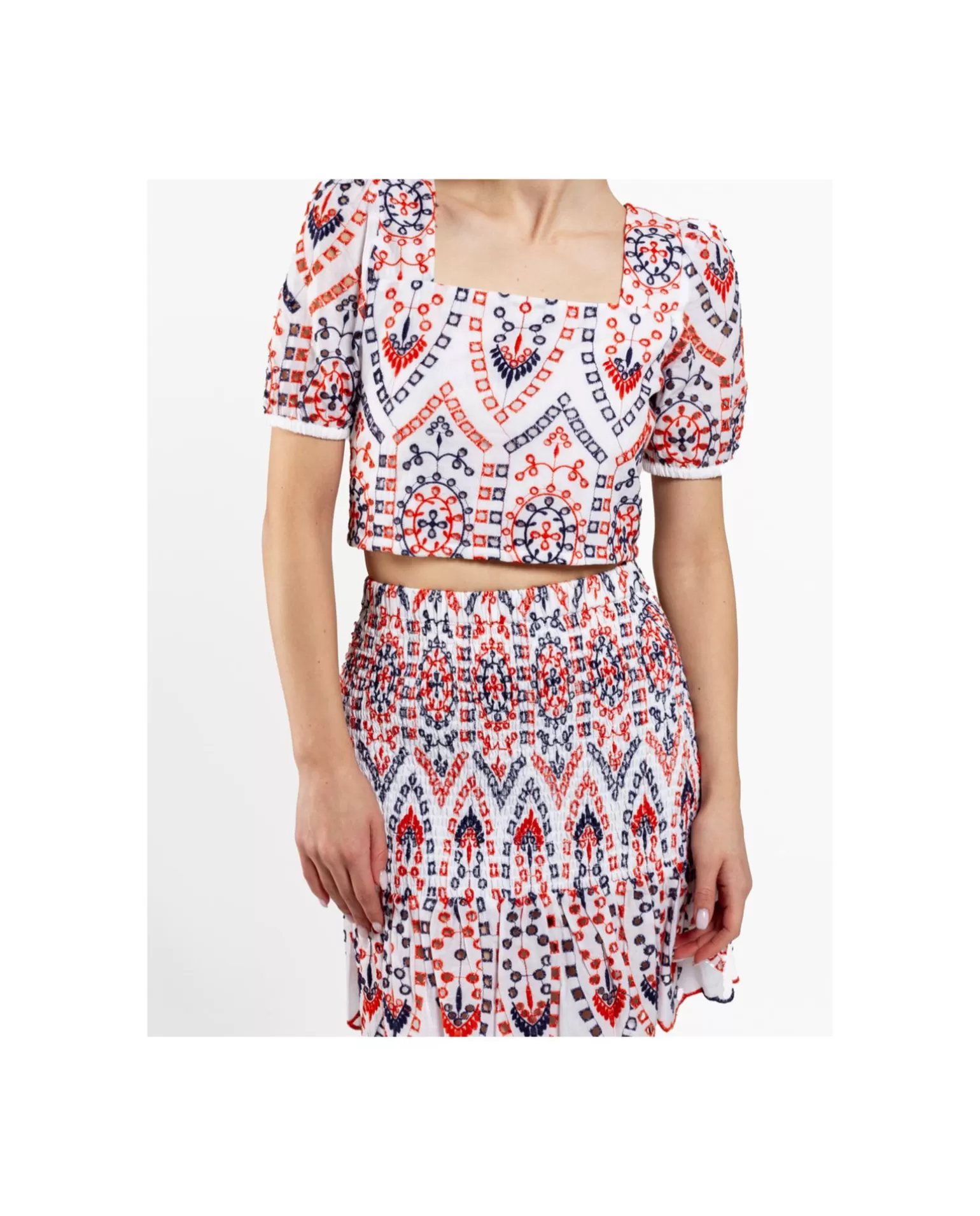 Mujer Cuplé Falda Cintura Fruncida Algodon Multicolor
