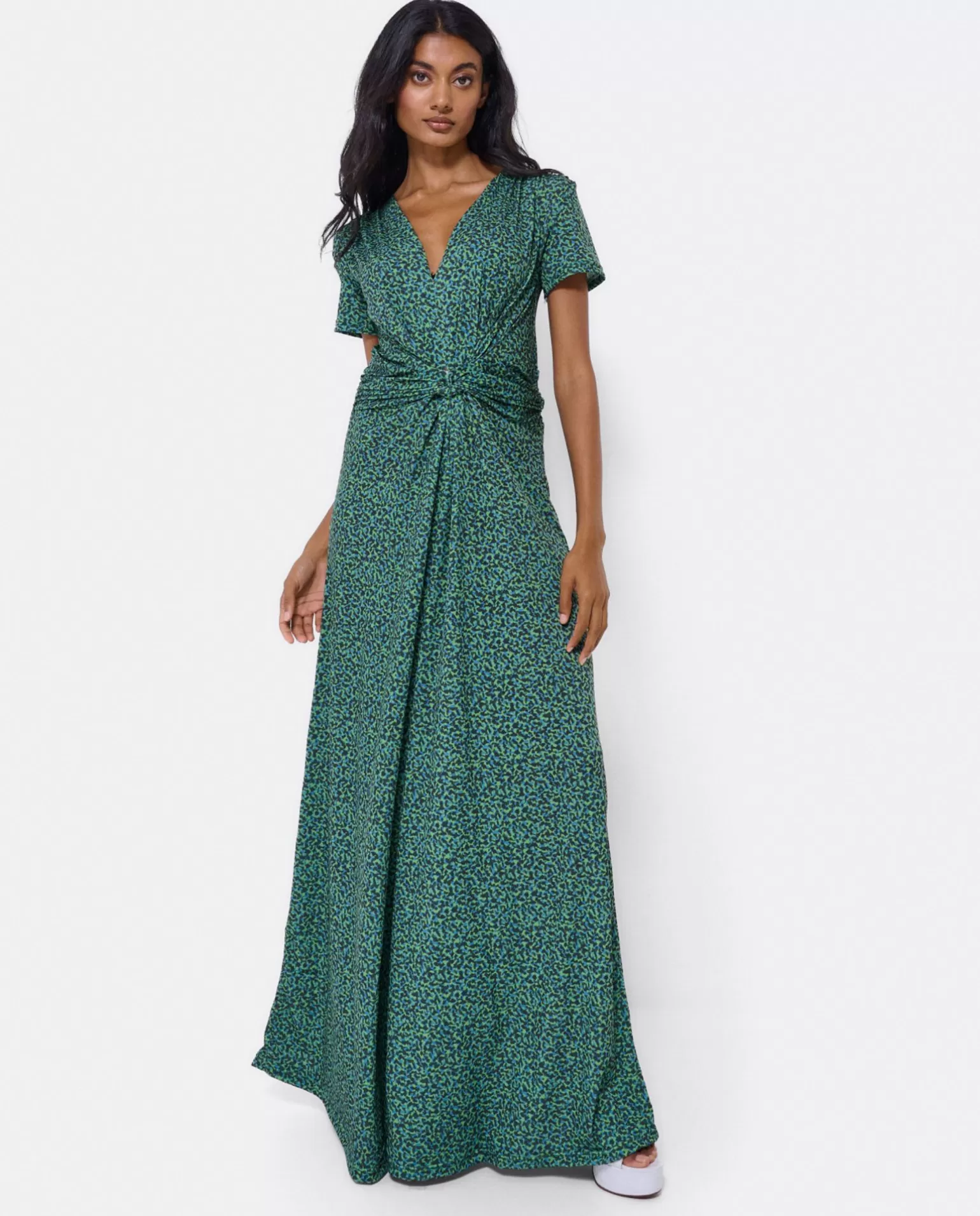 Mujer Cuplé Mono Nudo Punto Leopardo Verde