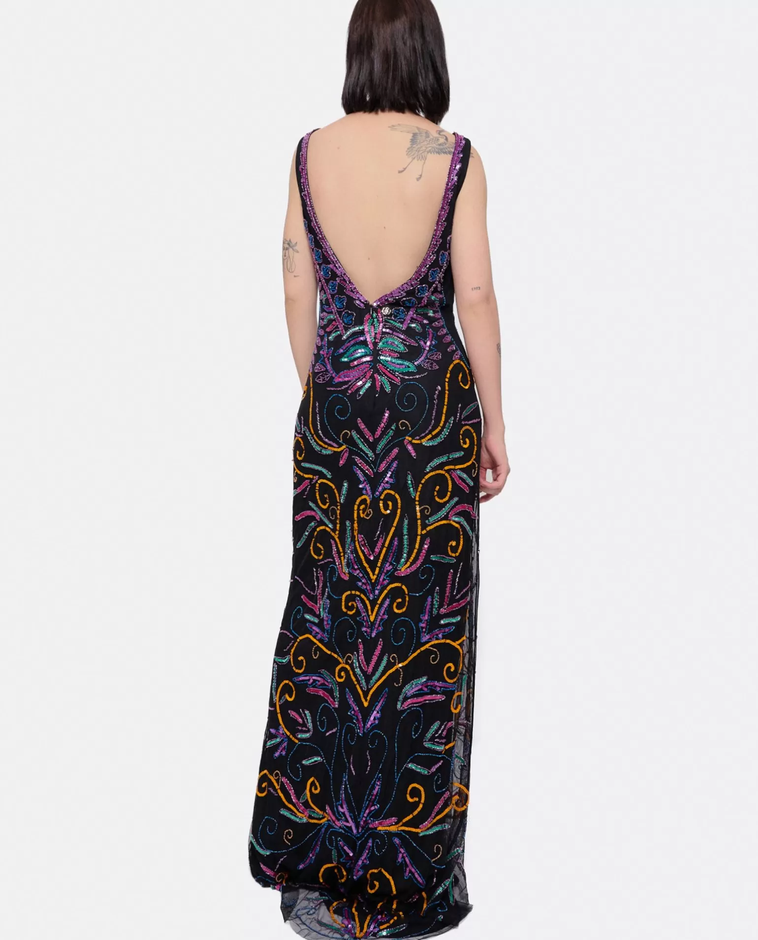 Mujer Cuplé Vestido Etnico Textil Cuentas Multicolor