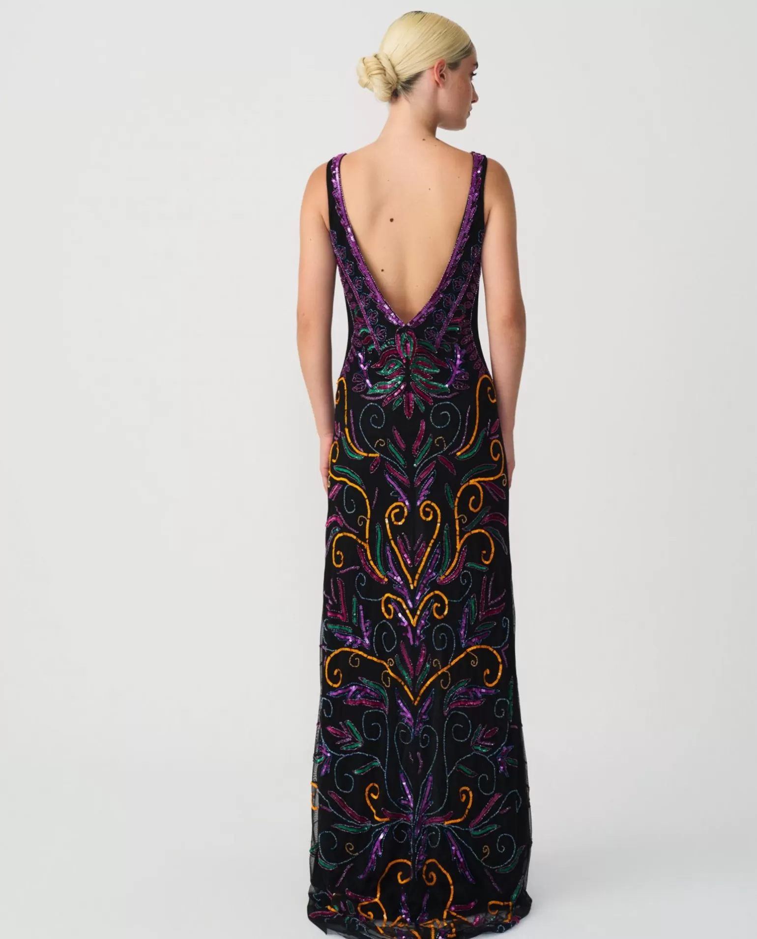 Mujer Cuplé Vestido Etnico Textil Cuentas Multicolor